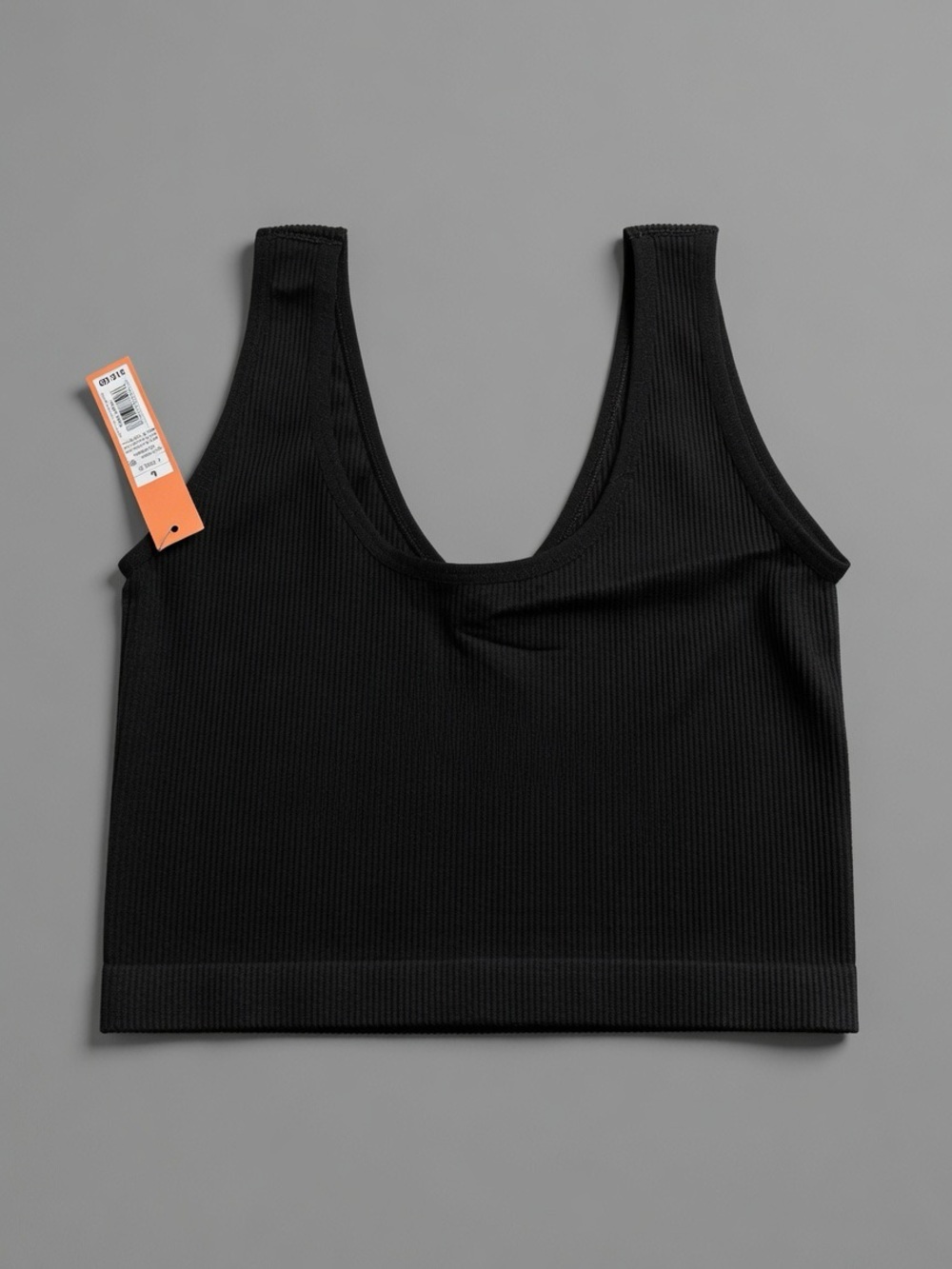 Colsie Black Ribbed V-Neck Cropped Tank Top Size L NWT